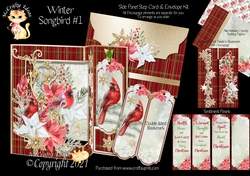 Winter Songbird #1 - Side Panel Step Card & Envelope Kit