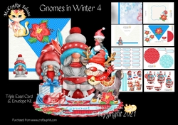 Gnomes in Winter 4 Triple Easel Card Kit