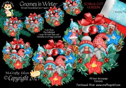 Gnomes in Winter Decorative Wreaths Kit - SCAN & CUT