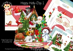 Happy Holly-Day 1 Triple Easel Card Kit
