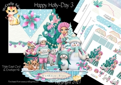 Happy Holly-Day 3 Triple Easel Card Kit