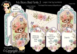 My Beary Best Family 3 - Upright Z-fold Tag Card Mini Kit