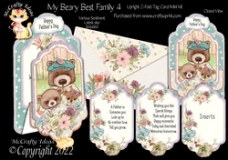 My Beary Best Family 4 - Upright Z-fold Tag Card Mini Kit