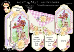 And all Things Mice 1 - Upright Z-fold Tag Card Mini Kit