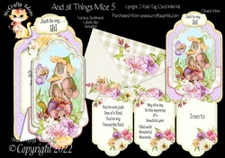 And all Things Mice 5 - Upright Z-fold Tag Card Mini Kit