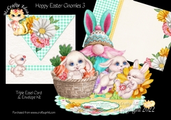 Hoppy Easter Gnomies 3 Triple Easel Card Kit