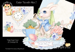 Easter Tea with Alice 2 Triple Easel Card Kit
