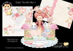 Easter Tea with Alice 4 Triple Easel Card Kit