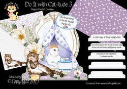 Do It with Cat-itude 3 Shaped 6x6 Card & Envelope Kit