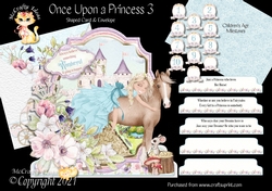 Once Upon a Princess 3 Shaped 6x6 Card & Envelope Kit