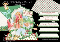Elf & Safety at Work 2 Shaped 6x6 Card & Envelope Kit