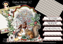 Festive Winter 1C Shaped 6x6 Card & Envelope Kit