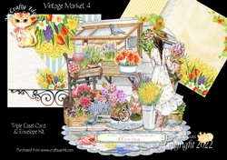Vintage Flower Market 4 Triple Easel Card Kit