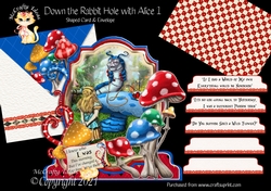 Down the Rabbit Hole with Alice 1 Shaped 6x6 Card & Envelope Kit