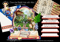 Down the Rabbit Hole with Alice 2 Shaped 6x6 Card & Envelope Kit