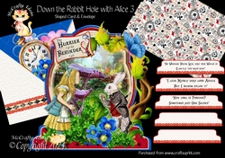 Down the Rabbit Hole with Alice 3 Shaped 6x6 Card & Envelope Kit