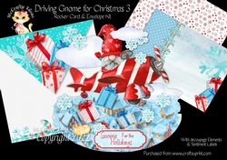 Driving Gnome for Christmas 3 Rocker Card Mini Kit