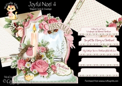 Joyful Noel 4 Shaped 6x6 Card & Envelope Kit