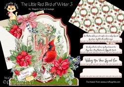 The Little Red Bird of Winter 3 XL Shaped Card Kit