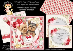 Yorkie Love 2 7.5x7.5 Simply Cards