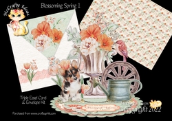 Blossoming Spring 1 Triple Easel Card Kit