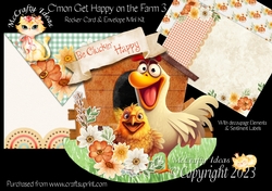 Cmon Get Happy on the Farm 3 1 Rocker Card