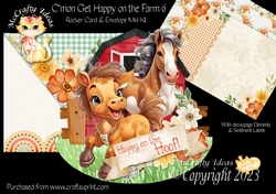 Cmon Get Happy on the Farm 6 Rocker Card
