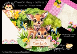 Cmon Get Happy in the Forest 3 Rocker Card