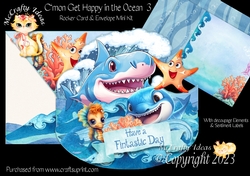 Cmon Get Happy in the Ocean 3 Rocker Card