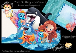Cmon Get Happy in the Ocean 6 Rocker Card
