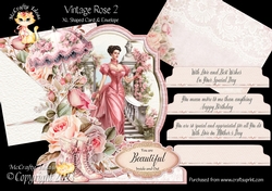 Vintage Rose 2 XL Shaped Card Kit