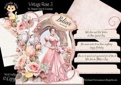 Vintage Rose 3 XL Shaped Card Kit