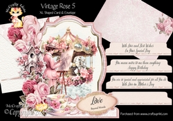 Vintage Rose 5 XL Shaped Card Kit