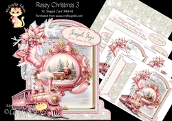 Rosey Christmas 3 XL Shaped Card Kit