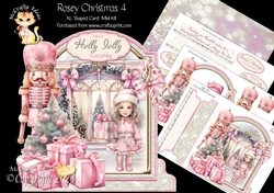 Rosey Christmas 4 XL Shaped Card Kit