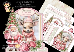 Rosey Christmas 6 XL Shaped Card Kit