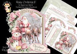 Rosey Christmas 8 XL Shaped Card Kit