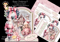 Rosey Christmas 9 XL Shaped Card Kit