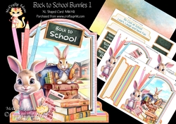 Back to School Bunnies 1 XL Shaped Card Kit