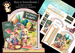 Back to School Bunnies 2 XL Shaped Card Kit