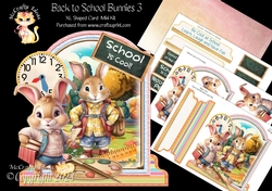 Back to School Bunnies 3 XL Shaped Card Kit