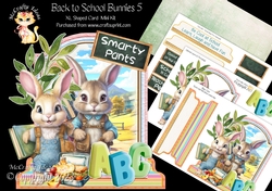 Back to School Bunnies 5 XL Shaped Card Kit