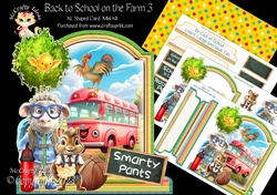 Back to School on the Farm 3 XL Shaped Card Kit