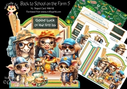 Back to School on the Farm 5 XL Shaped Card Kit