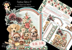 Festive Retro 9 XL Shaped Card Kit