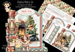 Festive Retro 16 XL Shaped Card Kit