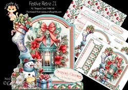 Festive Retro 21 XL Shaped Card Kit