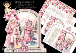 Rosey Christmas 11 XL Shaped Card Kit