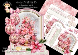 Rosey Christmas 15 XL Shaped Card Kit