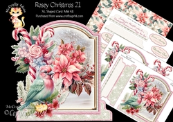 Rosey Christmas 21 XL Shaped Card Kit